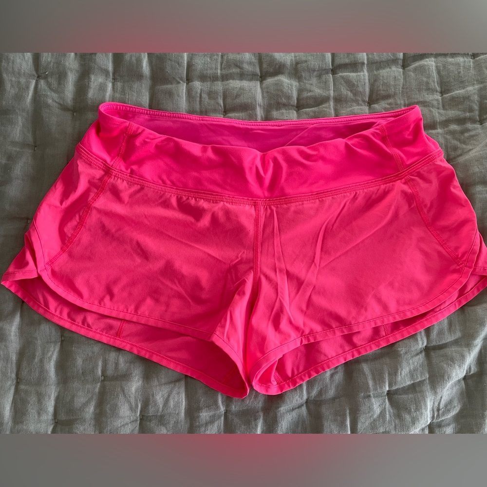 Lululemon Speed Shorts 2" Bright Pink Size 10